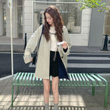 183-6806P175K258连帽通勤运动感撞色风衣外套，女装风衣，浙宝183