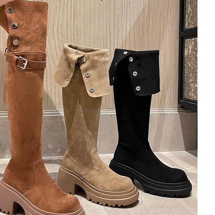 3筒围~两穿西部靴女加绒过膝长筒靴女靴子大码41-43骑士靴马丁靴,女鞋,时尚雪地靴,淘宝优惠券,粉丝福利购,淘宝优惠卷