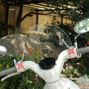 适用极核momo/mo1前置挡风板可爱覆古装饰圆弧后视镜防风改装风挡