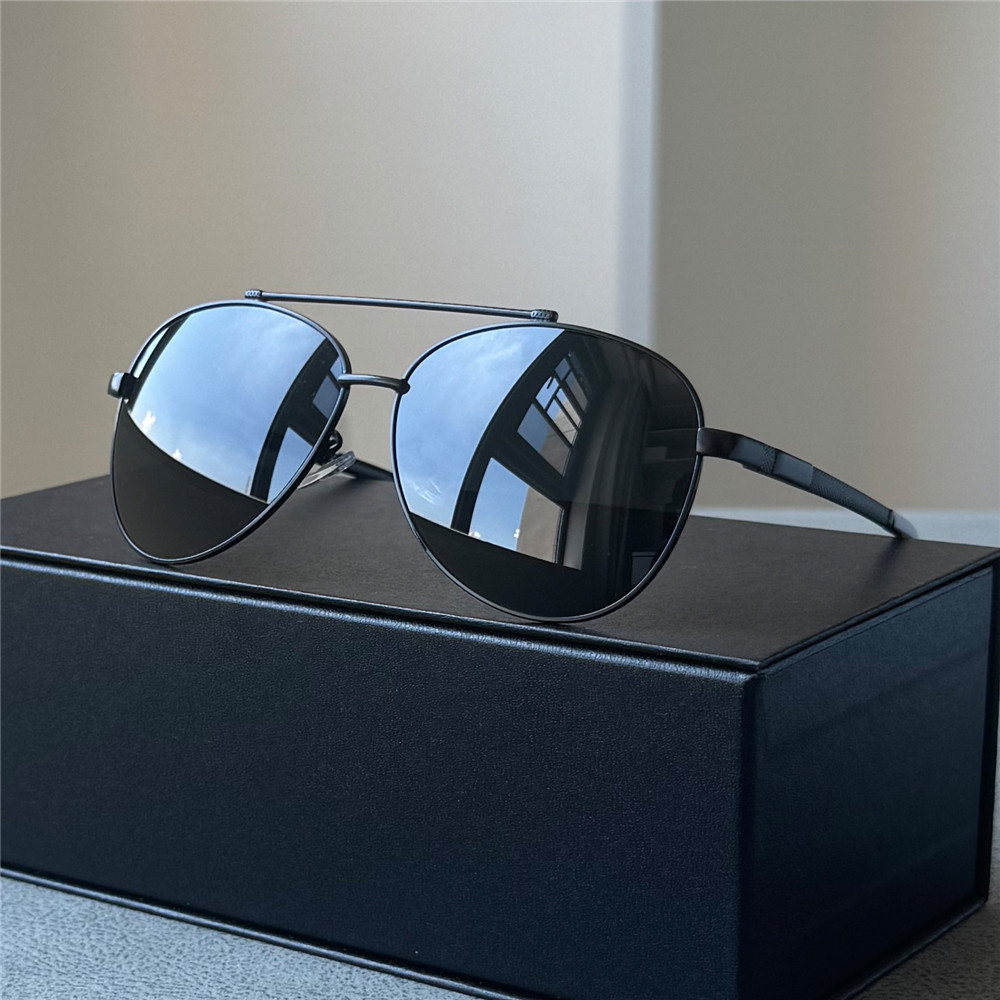 大框玻璃镜片蛤蟆镜飞行员金属镜腿男士太阳镜黑色墨镜双梁复古