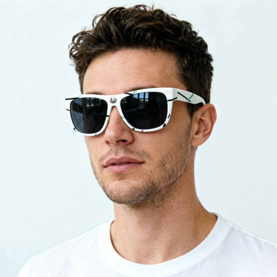 外贸出口男士白色太阳镜女士方形墨镜女款防紫外线时尚女防晒眼镜