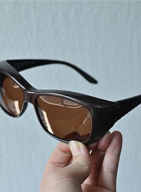 偏光男士茶色护目镜女开车劳保防风防飞溅墨镜术后防强光包边眼镜