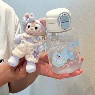 物生物自由派儿童双饮吸管杯男女学生耐高温便携随行手提可爱水杯