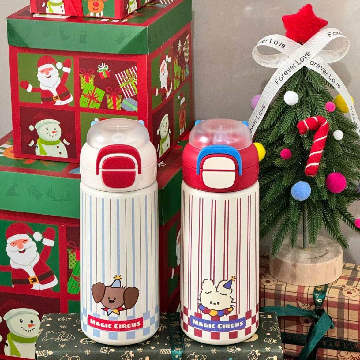 物生物儿童吸管保温杯圣诞送礼男女学生高颜值可爱直饮少女水杯子