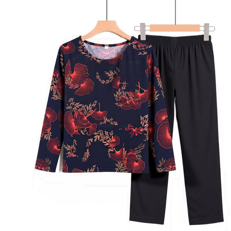 奶奶套装春季老人长袖衣服70岁中老年人女装新款妈妈春秋装两件套
