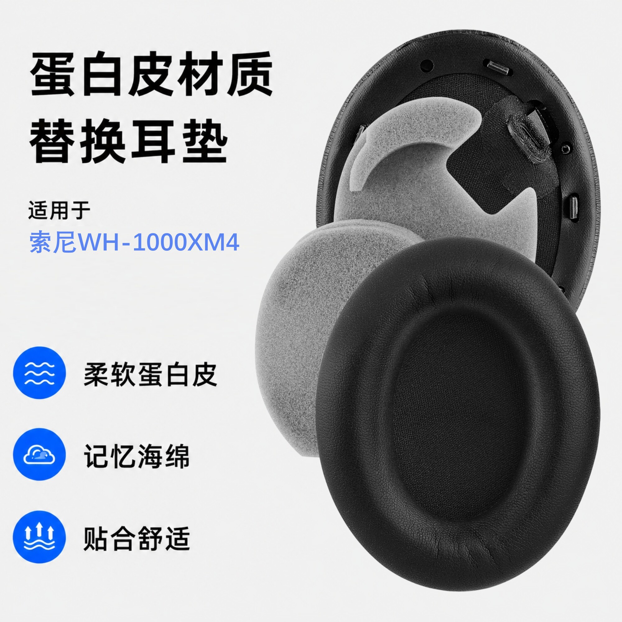 极客悦耳适用索尼XM4替换耳机棉图片
