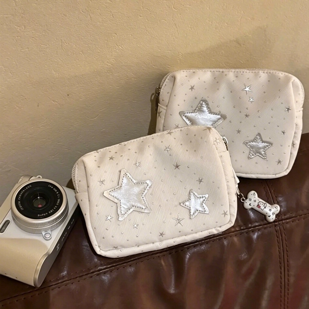 银色星星便携多功能化妆相机包