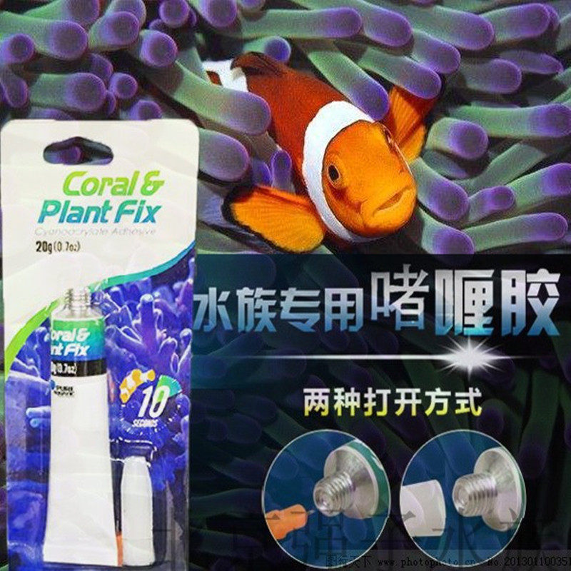 P牌胶水珊瑚水草造景水族鱼缸石头莫斯纽扣SPS硬骨软体阿隆发啫喱