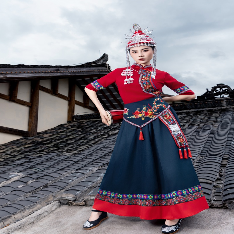 新款凤凰凤冠成人女款盛装舞蹈服