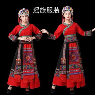 瑶族服装女广西少数民族演出服饰苗寨服侗族京族舞蹈表演成人长裙