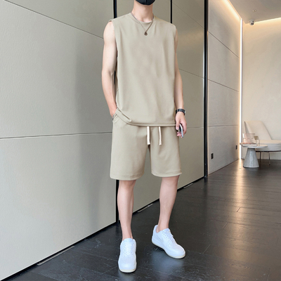 无袖休闲运动套装夏季男士