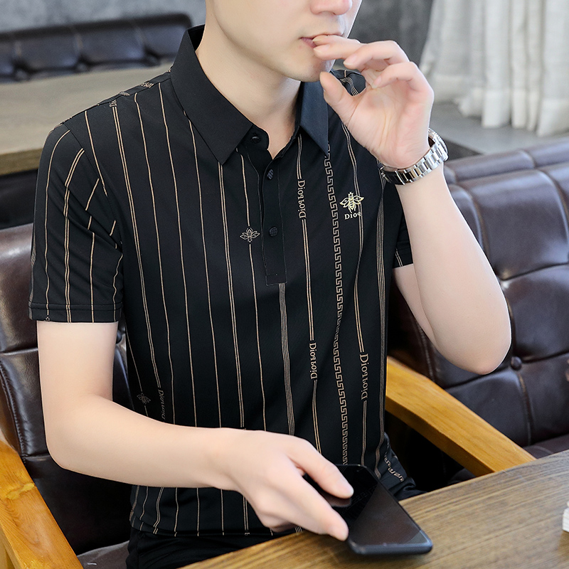 夏季短袖t恤polo衫帅气