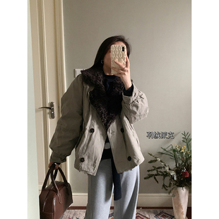 派克羽绒服工装 花总吖 短款 韩系巴恩风率性季 派克外套 秋冬新款