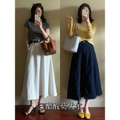 花总吖 老钱百搭半身裙三醋酸莫代尔显瘦牛仔伞裙 2025春秋新款