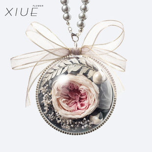 永生花汽车挂件高端大气上档次饰品高级感女生精致生日礼物后视镜