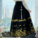 梨花棠黑色织金马面裙套装 重工刺绣明制汉服半身裙女原创 新中式