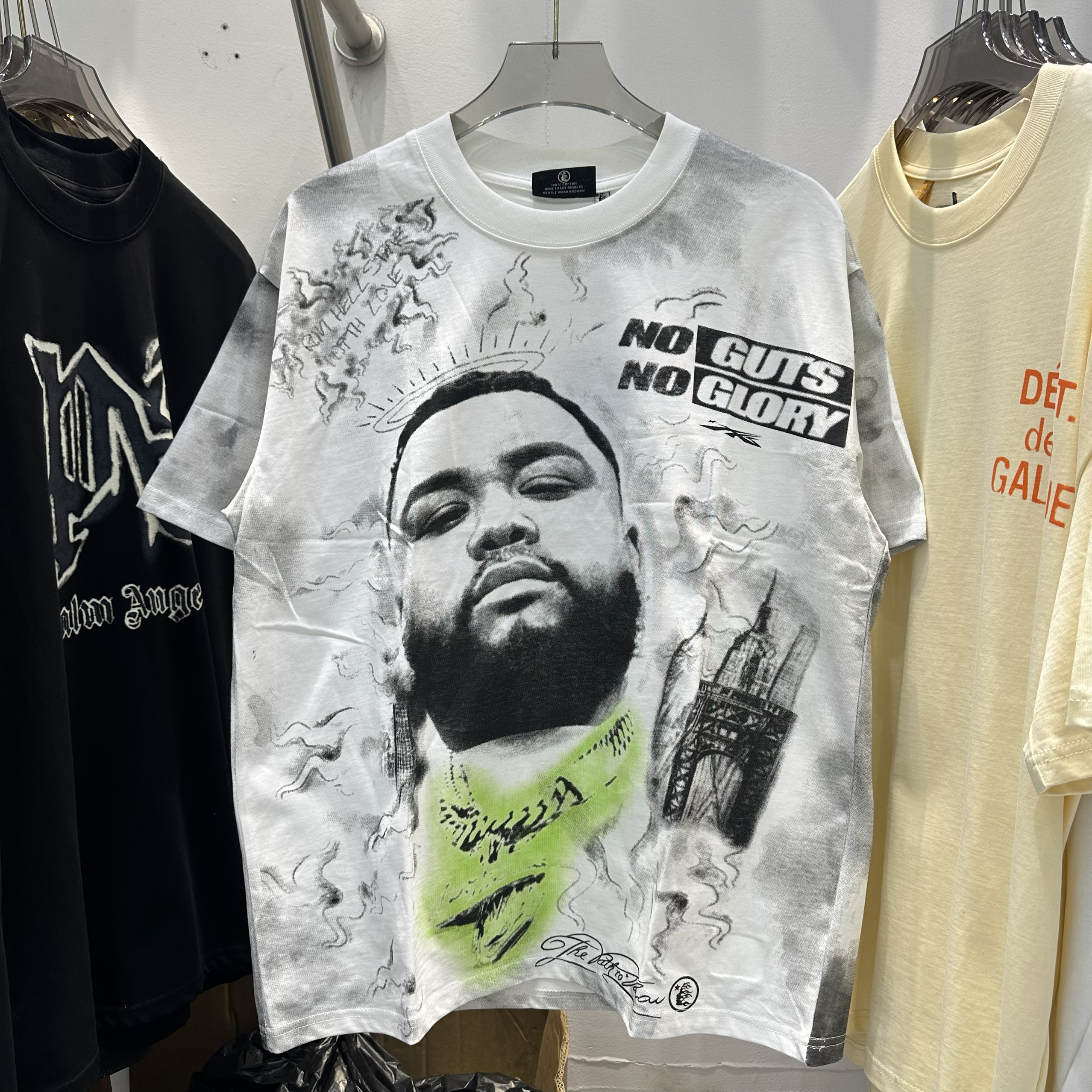 2025秋冬新款Hellstar潮牌复古logo地狱之星印花男女情侣宽松T恤