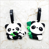 熊猫行李牌旅行托运拉杆箱包防丢失显眼创意硅胶标识牌登机牌吊牌