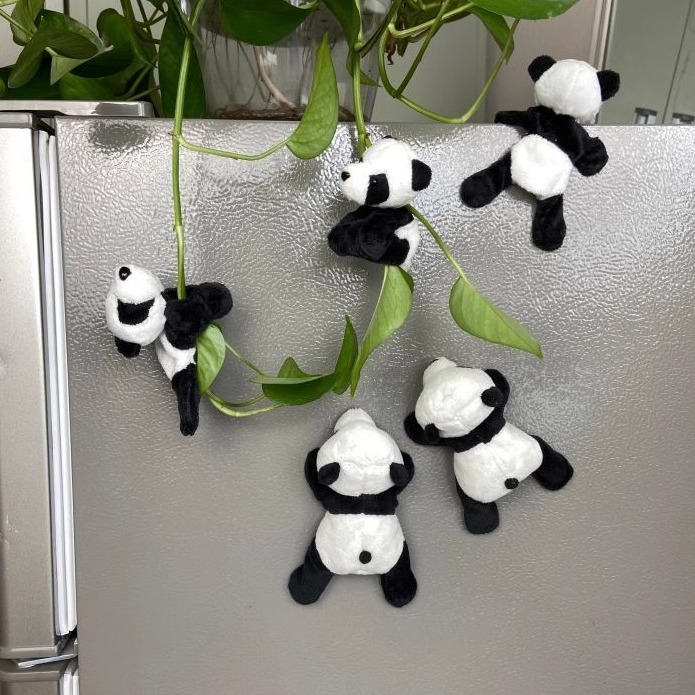 熊猫冰箱贴毛绒公仔磁贴
