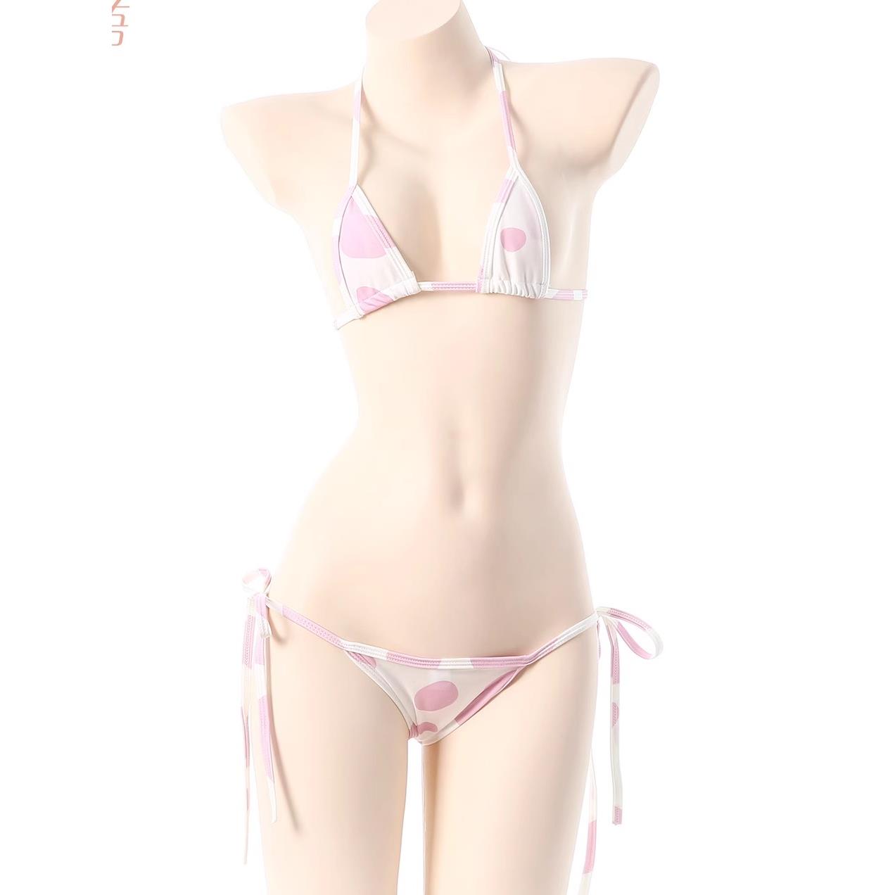 辣妹比基尼超暴露床上三点式一根绳内衣丁字款超小绑带文胸性感