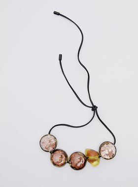 ZHUCHONGYUN2025冬新款龙须藤木项链自然色泽