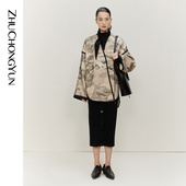 ZHUCHONGYUN春季 提花外套 新中式 女装 短款