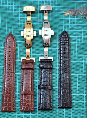 雷蒙威 RAYMOND WEIL GENEVE鳄鱼皮手表带男真皮表带女蝴蝶扣20mm