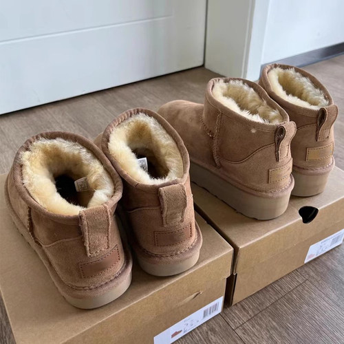 羊皮毛一体厚底雪地靴