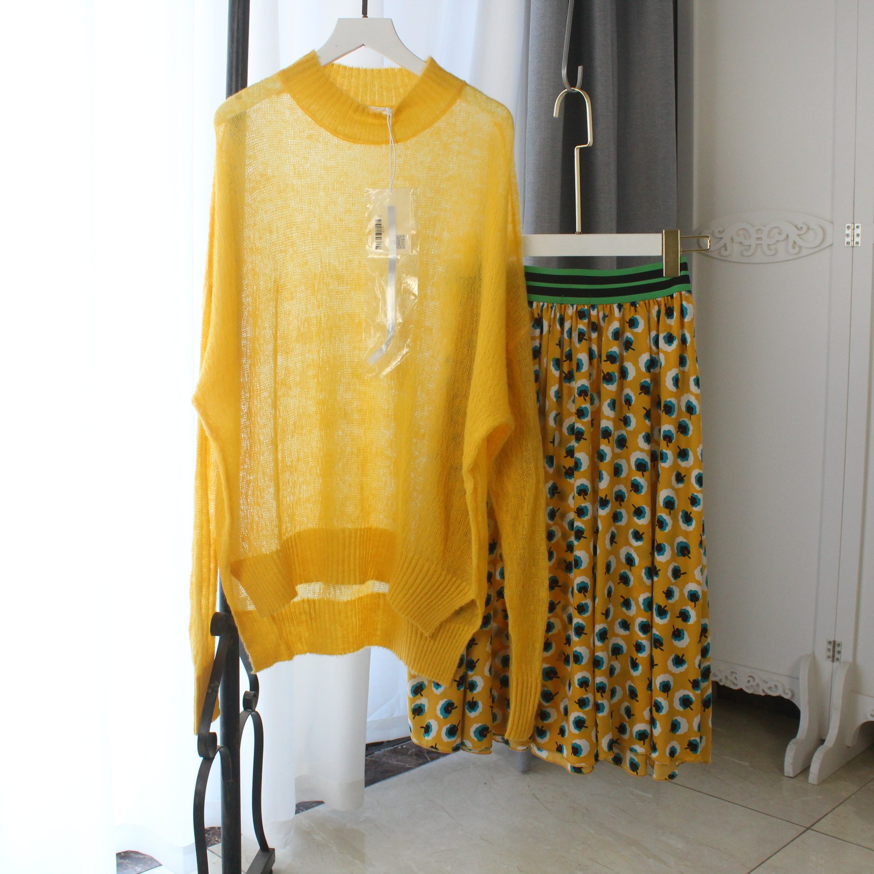 MACQNF正品马海毛时尚半透明毛衣