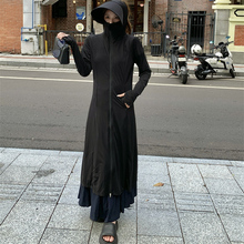大码防晒衣女连帽长款全身罩衫防晒服外套防紫外线冰丝透气防晒裙