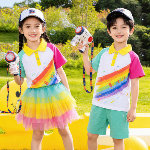 六一男女童啦啦队演出服透气