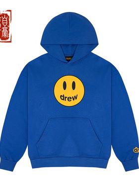 章自豪 Drew house mascot蓝色笑脸宽松连帽卫衣帽衫上衣春秋外套