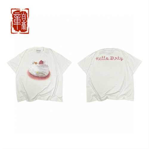 Epide Prefab HelloDirty水洗做旧复古得体Kitty猫印花T恤短袖TEE