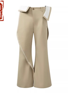 【章自豪】Orison Morgana 手缝水钻花卉珍珠廓形搭片休闲裤长裤