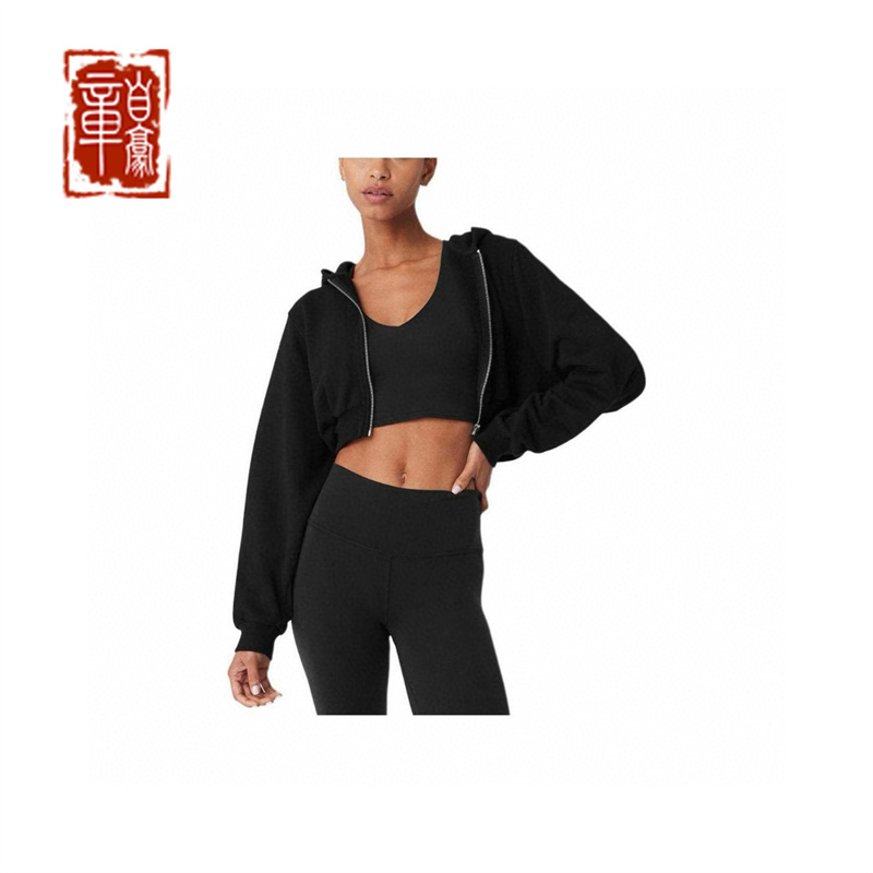 肯豆 JISOO 智秀同款 ALO YOGA 纯色休闲短款夹克外套