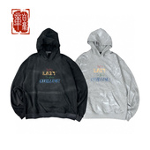 Hills Lazy Hide 复古彩绘泼墨裂痕Logo做旧褪色连帽衫 卫衣