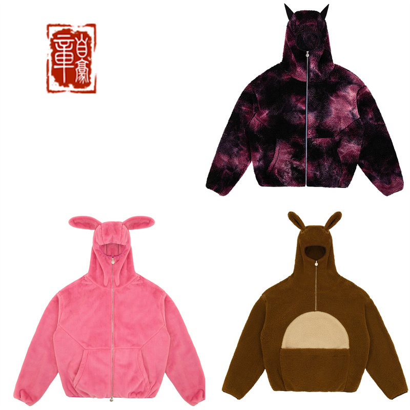 VANDYTHEPINK 24ss 美式时尚小猪佩奇情侣上衣摇粒绒拉链卫衣