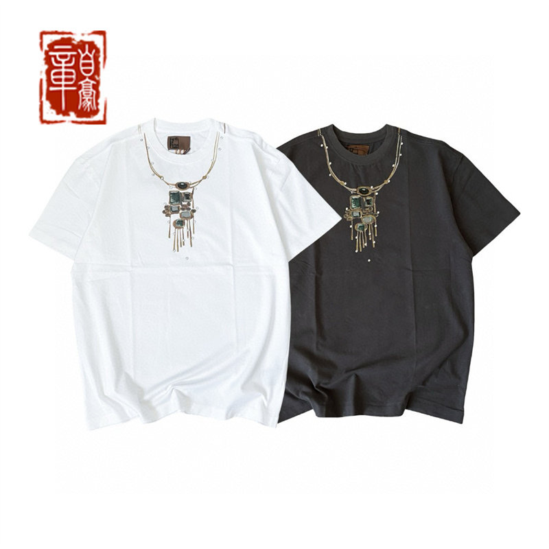 王力宏 老舅 Borc 24ss GemNecklace 高密刺绣宝石项链Tee短袖T恤