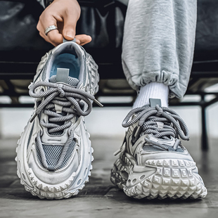 特大码男鞋45加宽加肥老爹鞋46轮胎厚底鞋子47运动休闲跑步鞋48