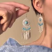 「异域捕梦网」新中式 国风耳环女古风民族风清冷耳钉汉服旗袍耳饰