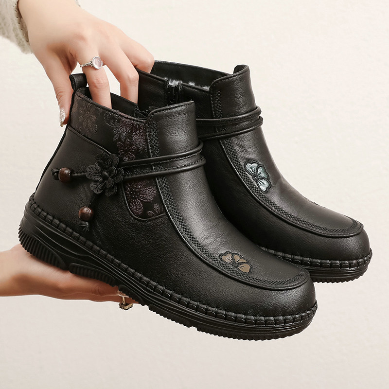 冬季新款老北京布鞋女棉鞋加绒保暖妈妈鞋防滑软底中老年休闲棉靴,女鞋,棉鞋,淘宝优惠券,粉丝福利购,淘宝优惠卷