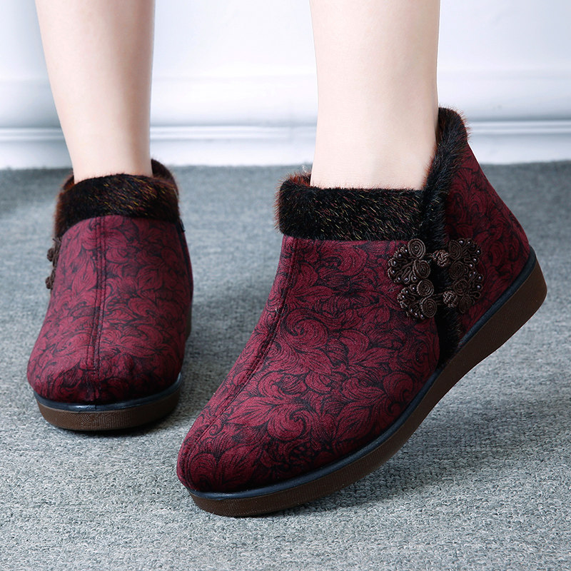 冬老北京布鞋老人女棉鞋高帮加厚保暖中老年妈妈鞋防滑奶奶鞋宽松,女鞋,高帮鞋,淘宝优惠券,粉丝福利购,淘宝优惠卷