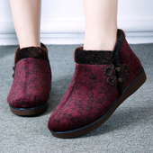 冬老北京布鞋 宽松 防滑奶奶鞋 老人女棉鞋 高帮加厚保暖中老年妈妈鞋