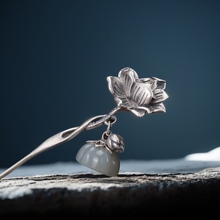 复古莲花莲蓬发簪女款 复古风高级感汉服旗袍发钗步摇盘发簪子头饰