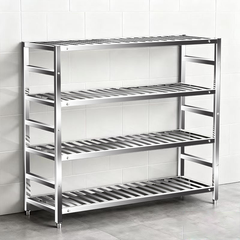 加厚不锈钢方管镂空置物架多层大承重仓储置物架厨房果蔬沥水架