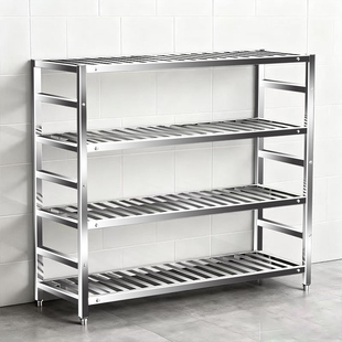 加厚不锈钢方管镂空置物架多层大承重仓储置物架厨房果蔬沥水架