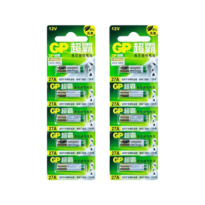 GP超霸27A12V 12v27a小号l828遥控器电池alkaline电动卷帘卷闸汽车库门a27s电煤安晾衣架伏电瓶车报警器碱性