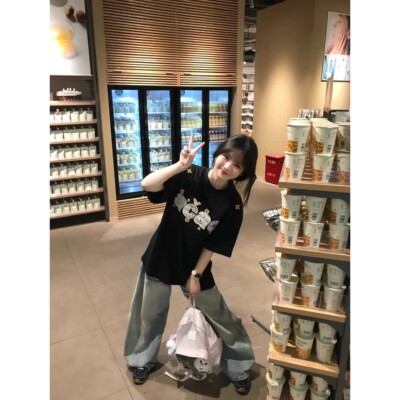 acac国潮贴布字母花花刺绣短袖女