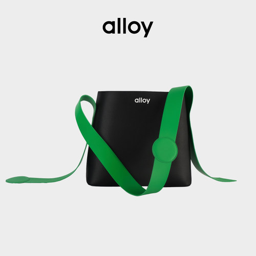 alloy牛皮彩带包休闲时尚斜跨包