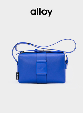 alloy乐几臻享吐司包单肩斜挎休闲小众蓝色牛皮休闲健身运动包